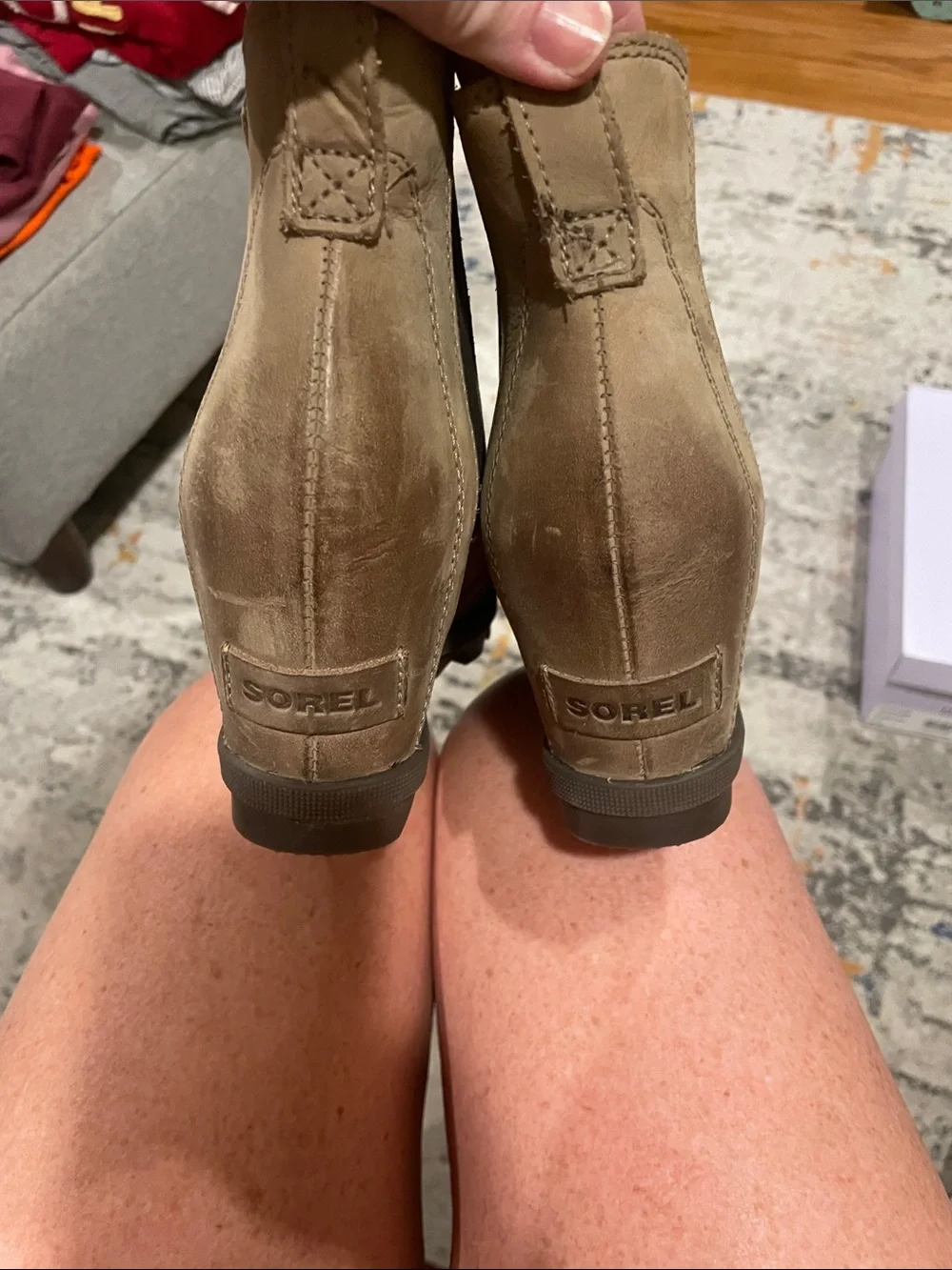 Sorel Tan Chelsea Wedge Ankle Booties